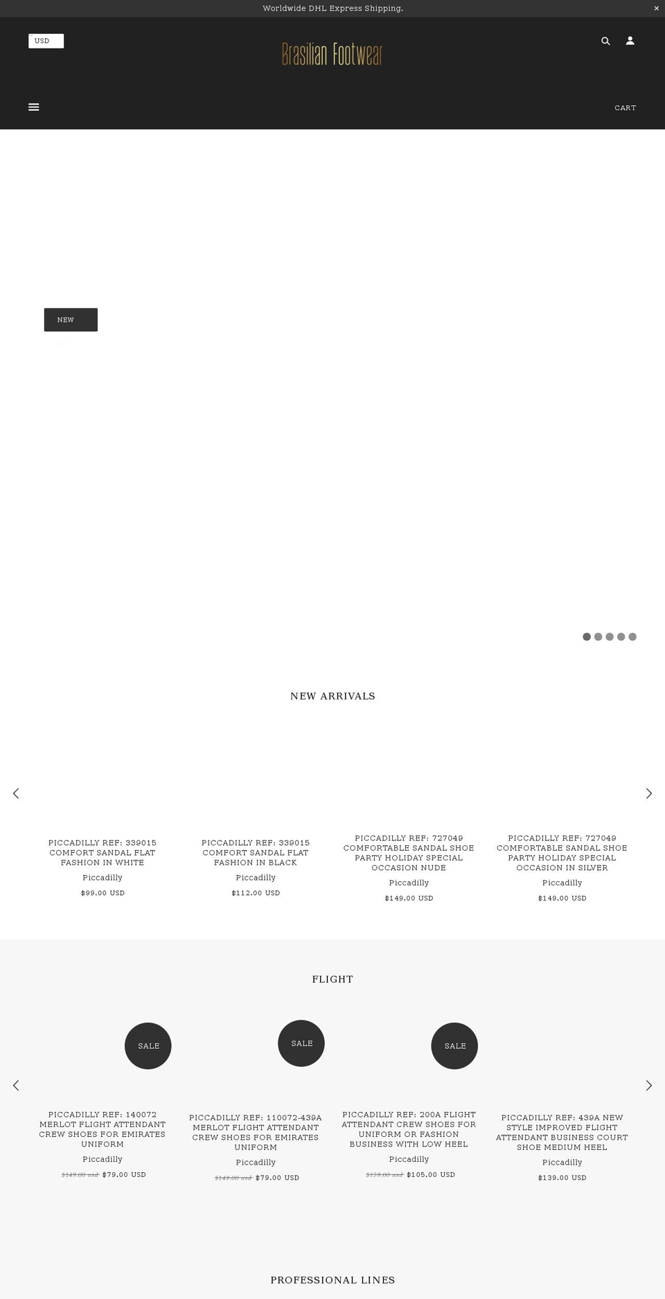 brasilianfootwear.com shopify website screenshot