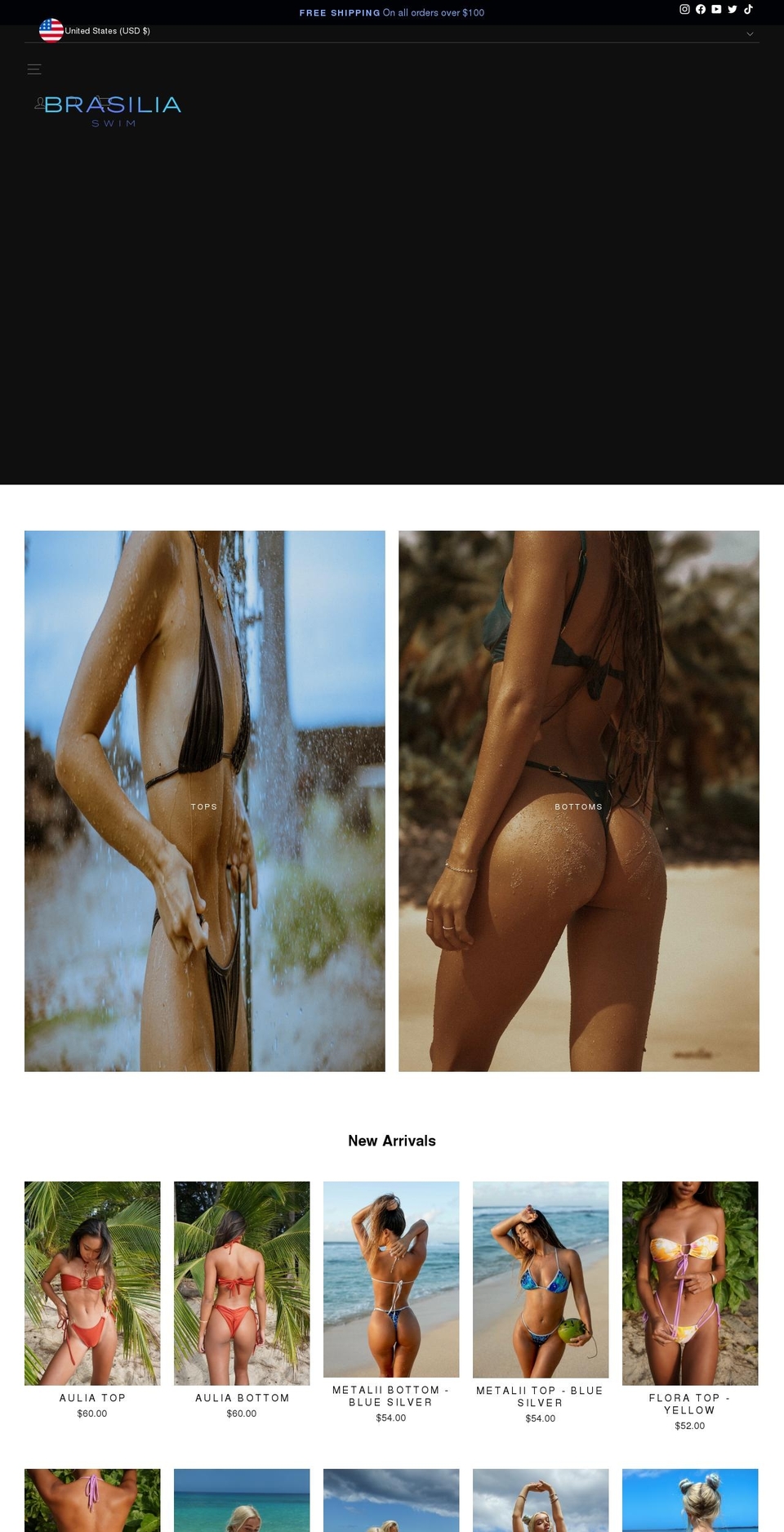 brasiliaswim.com shopify website screenshot