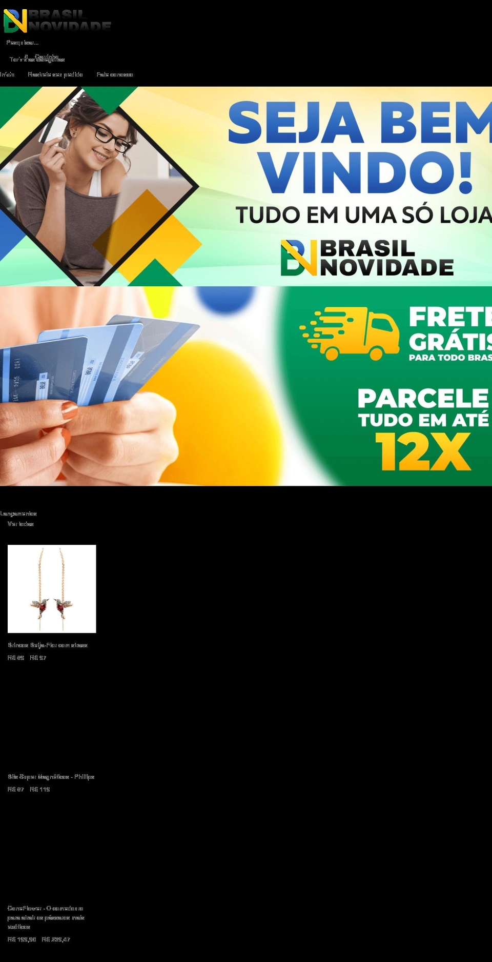 brasilnovidade.com shopify website screenshot