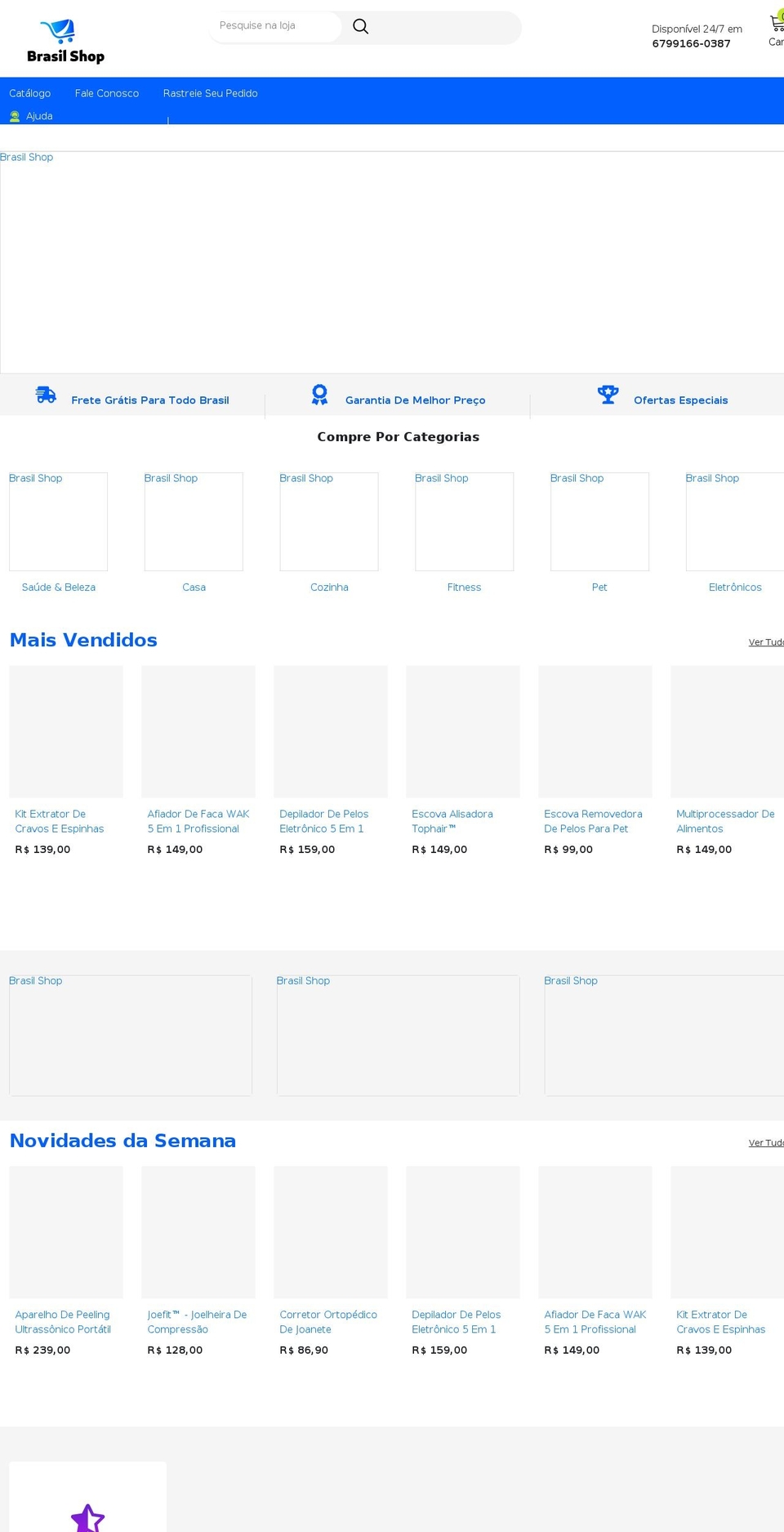 Tema azul novo Shopify theme site example brasilshopnet.com