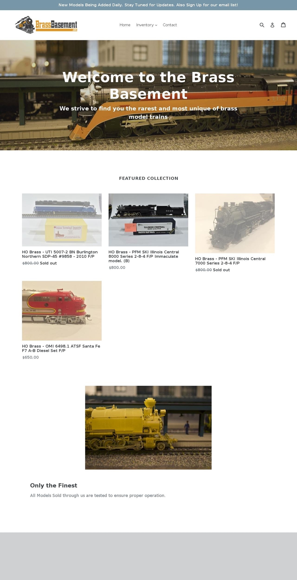 brassbasement.com — Shopify storefront screenshot