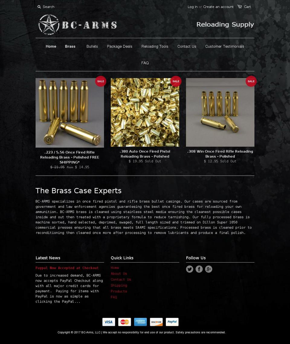 brasscaseman.com shopify website screenshot