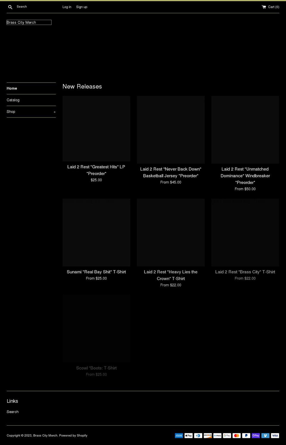 brasscitymerch.com shopify website screenshot