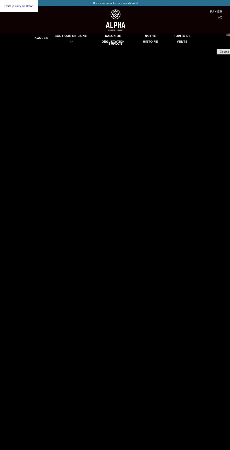 brasseriealpha.com shopify website screenshot