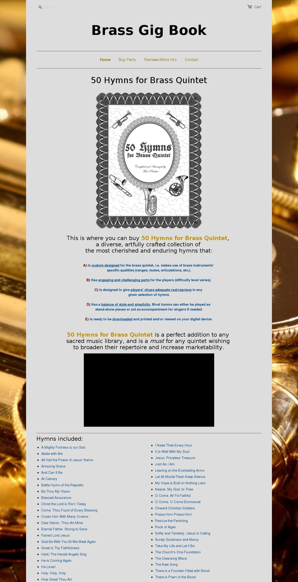 brassgigbook.com — Shopify storefront screenshot