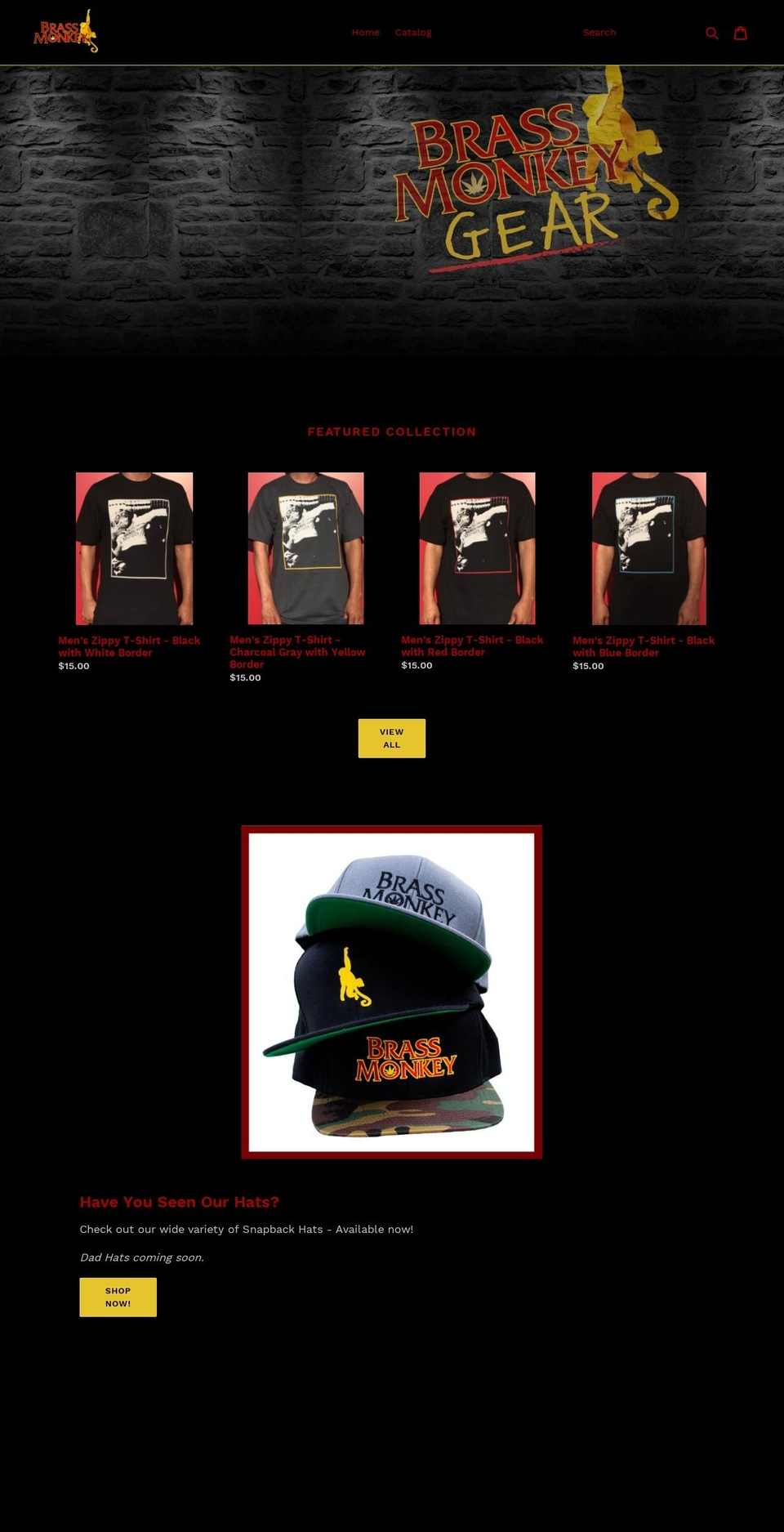 brassmonkeygear.com — Shopify storefront screenshot