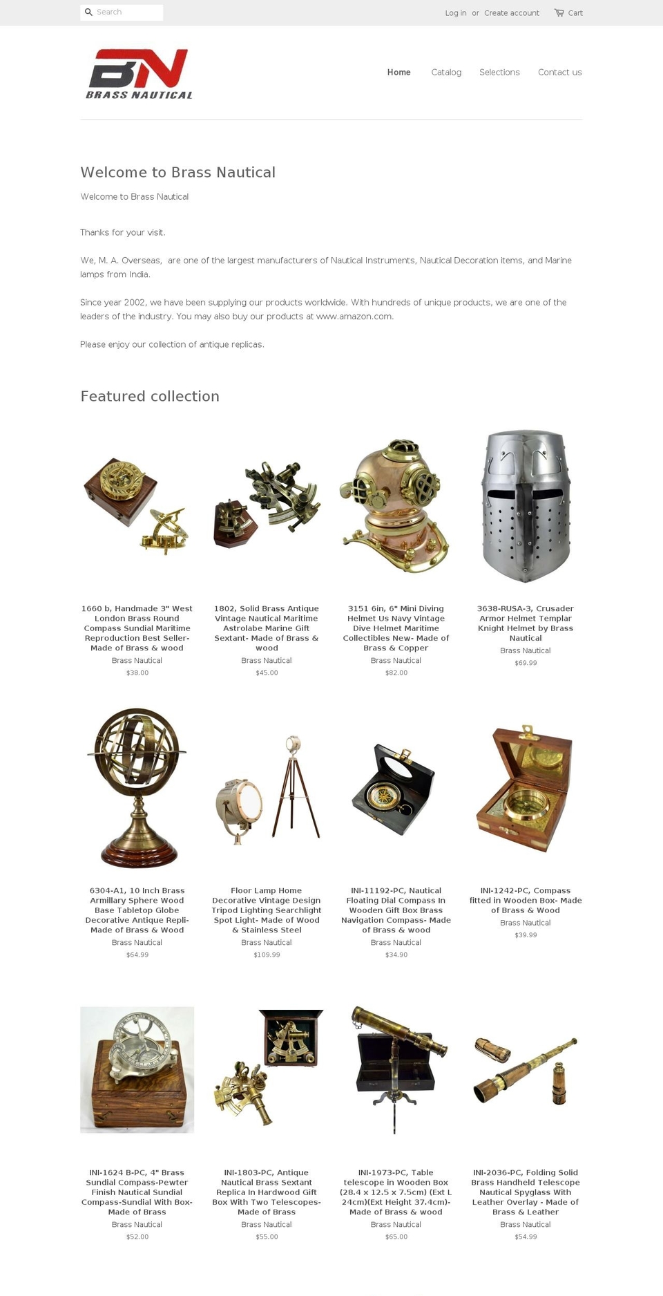 brassnauticalusa.com — Shopify storefront screenshot