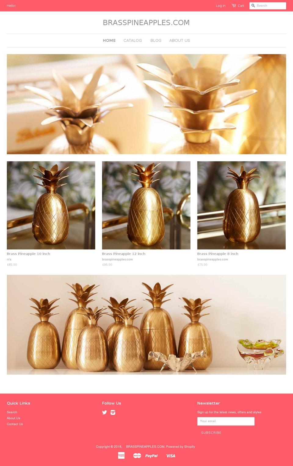 brasspineapples.com — Shopify storefront screenshot