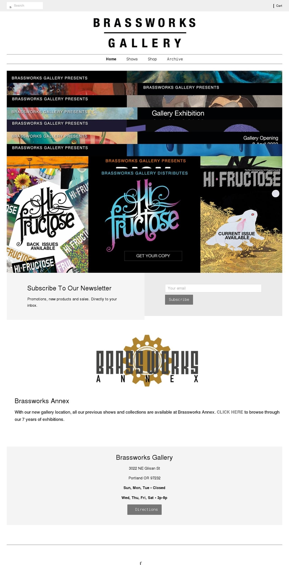 brassworksgallery.com shopify website screenshot