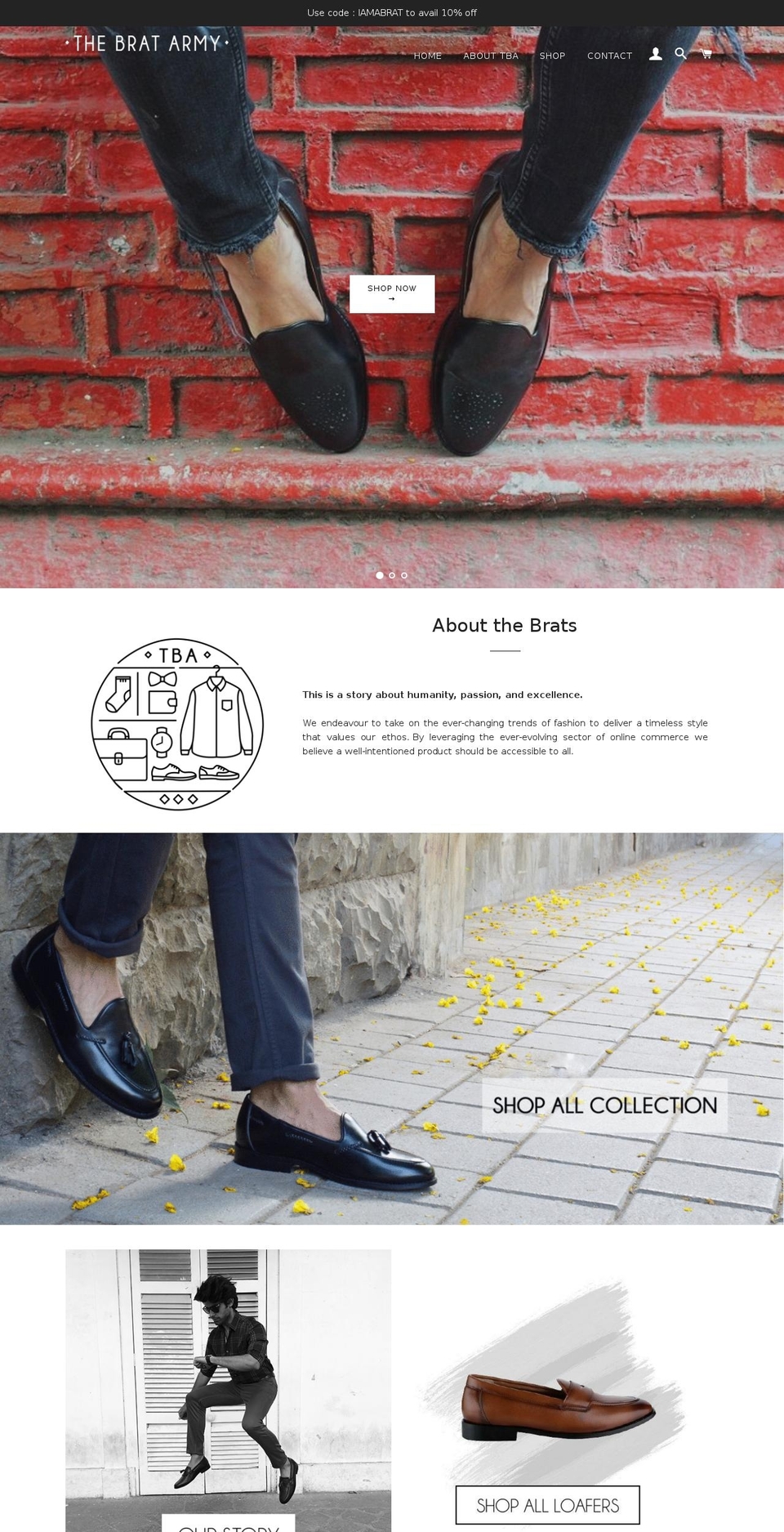 bratarmy.com — Shopify storefront screenshot