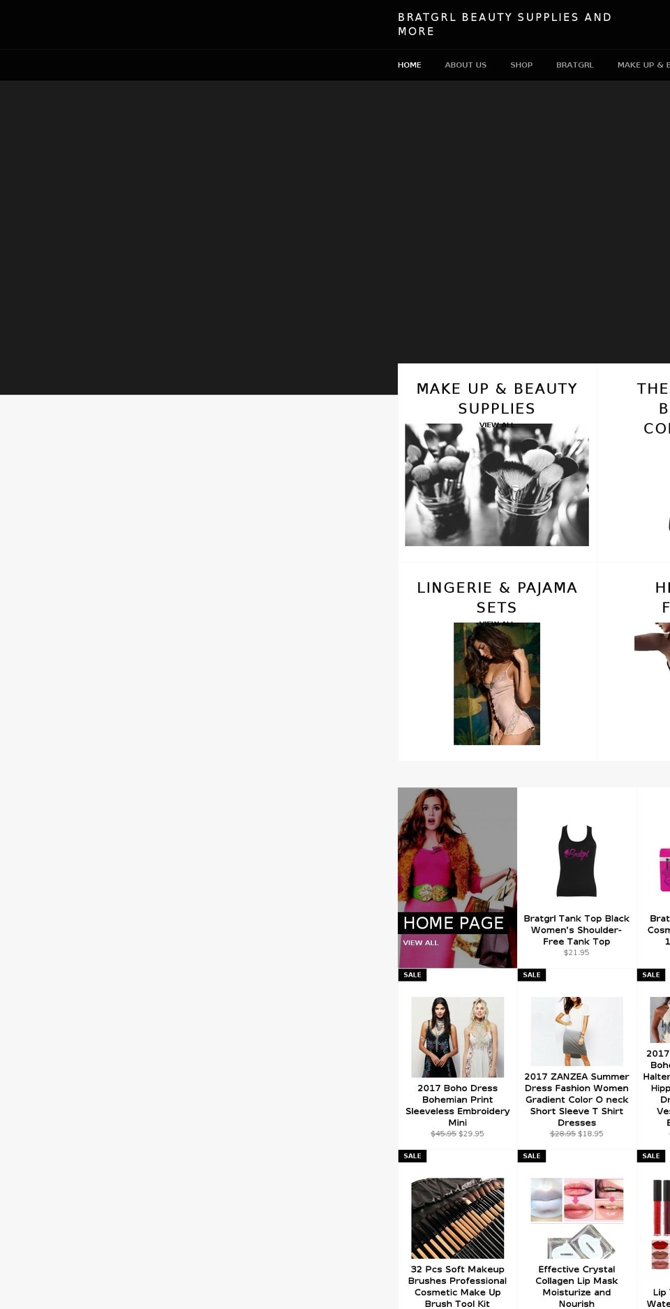 bratgrl.com shopify website screenshot