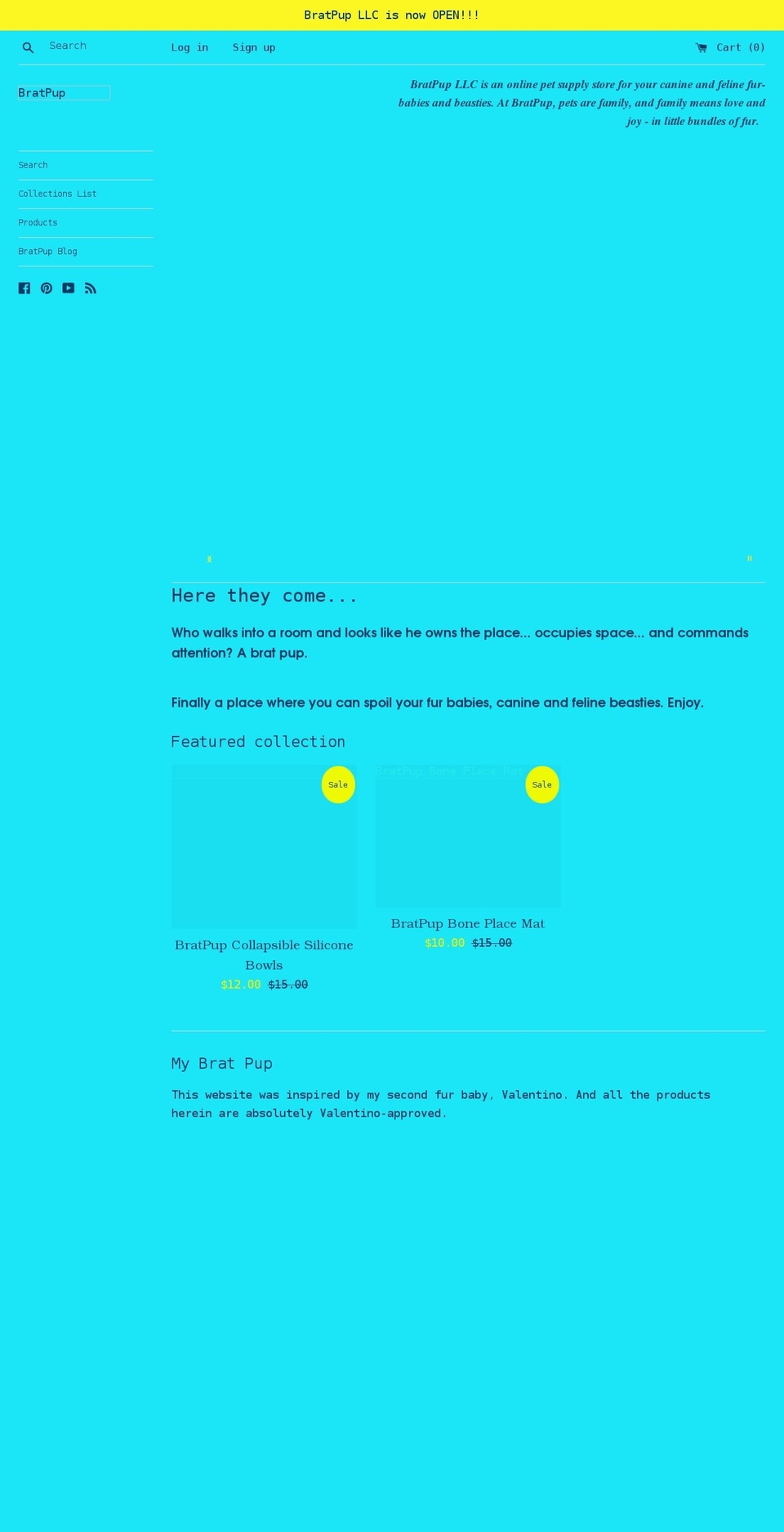 bratpup.com shopify website screenshot