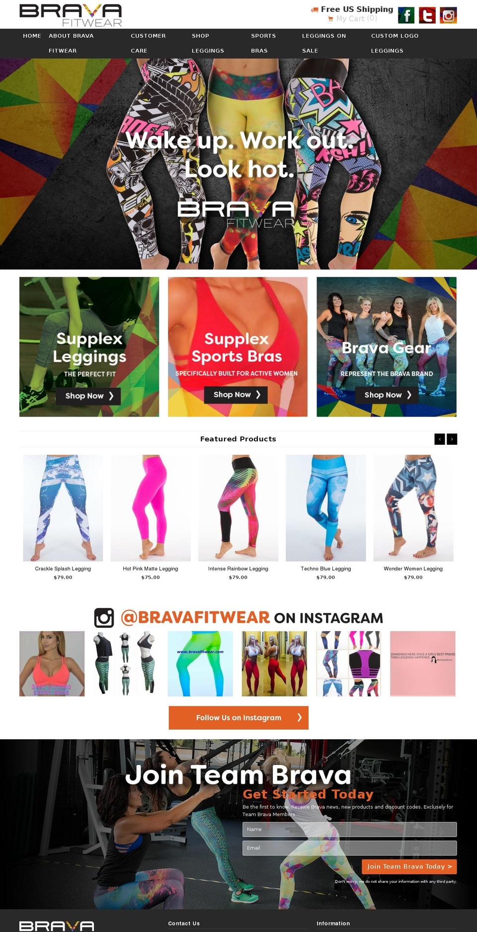 bravafitwear.com shopify website screenshot