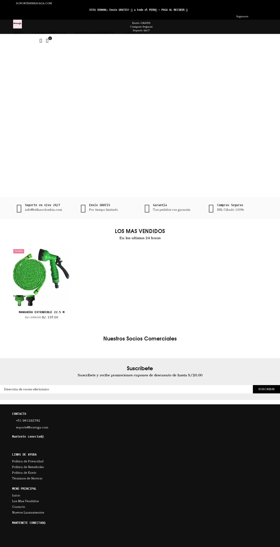 bravaga.com shopify website screenshot