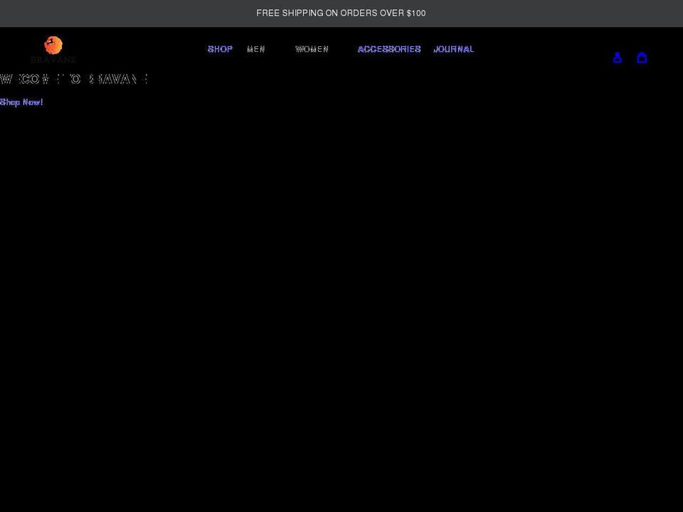 bravaneclothing.com shopify website screenshot