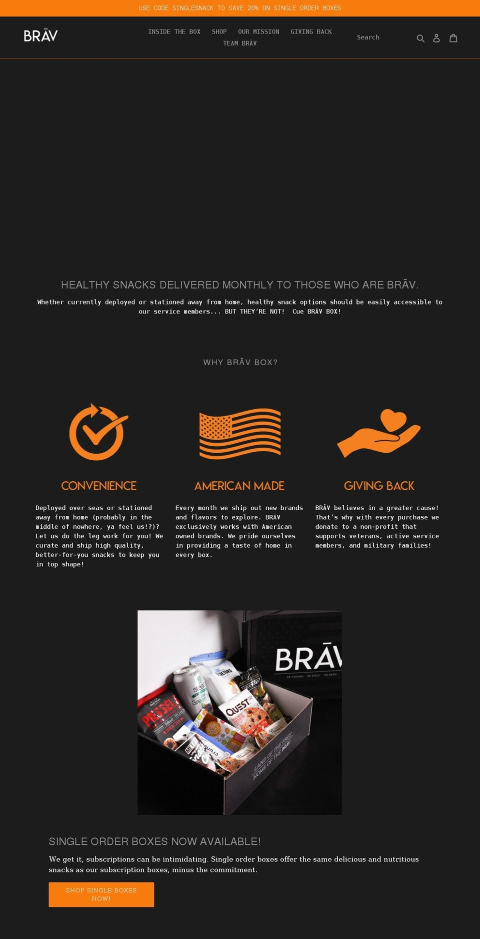bravbox.com shopify website screenshot