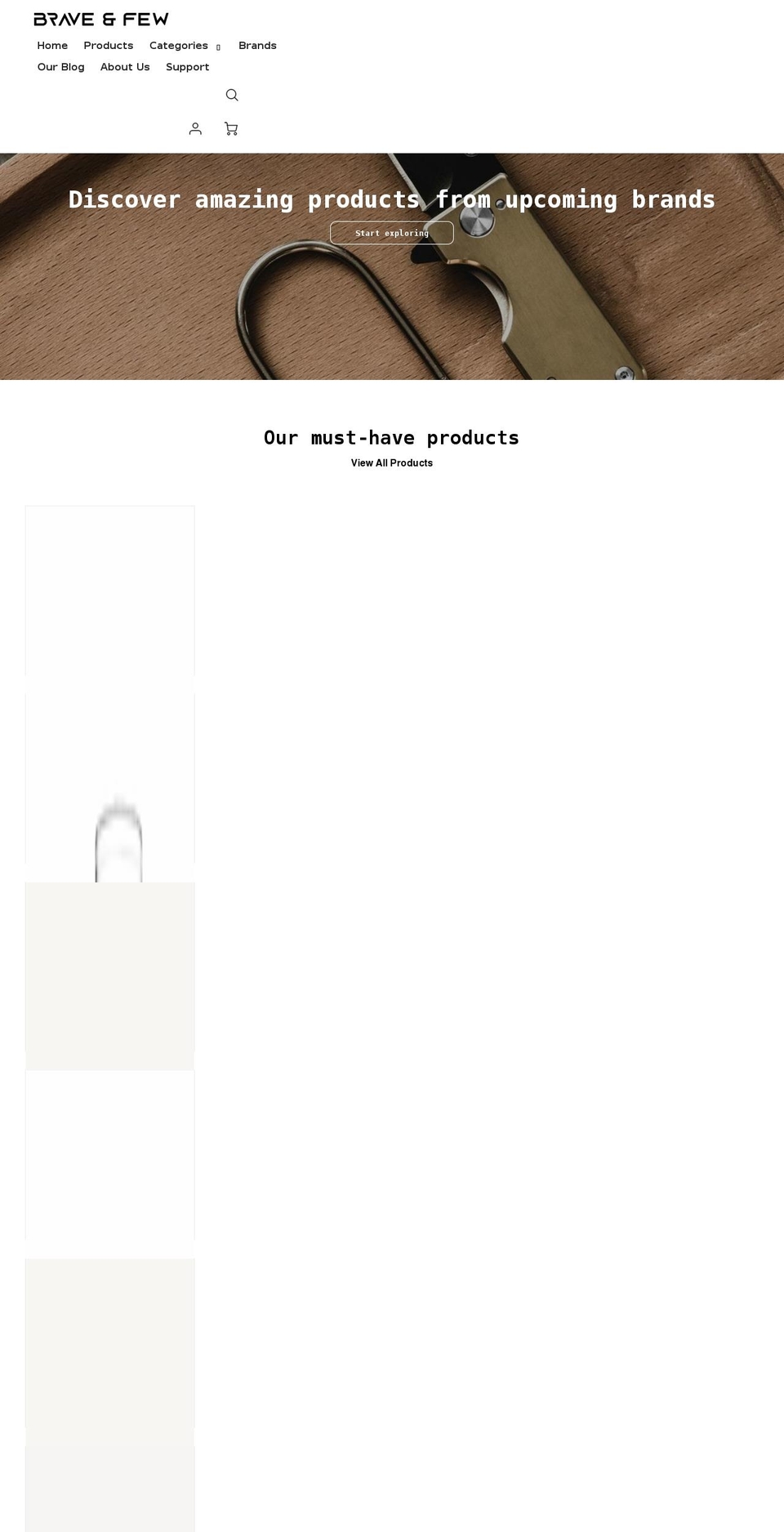 braveandfew.com shopify website screenshot