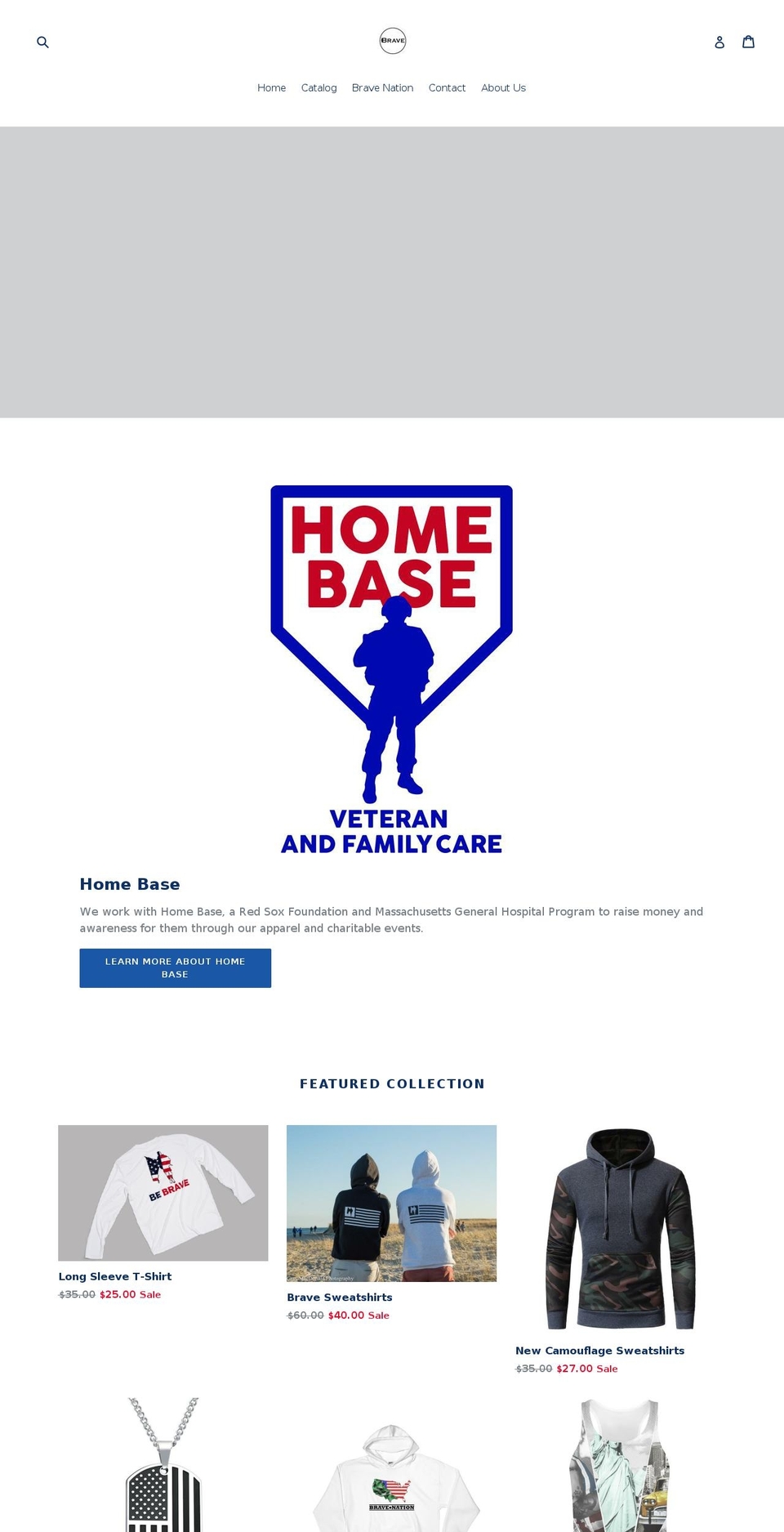 braveapparel.org shopify website screenshot