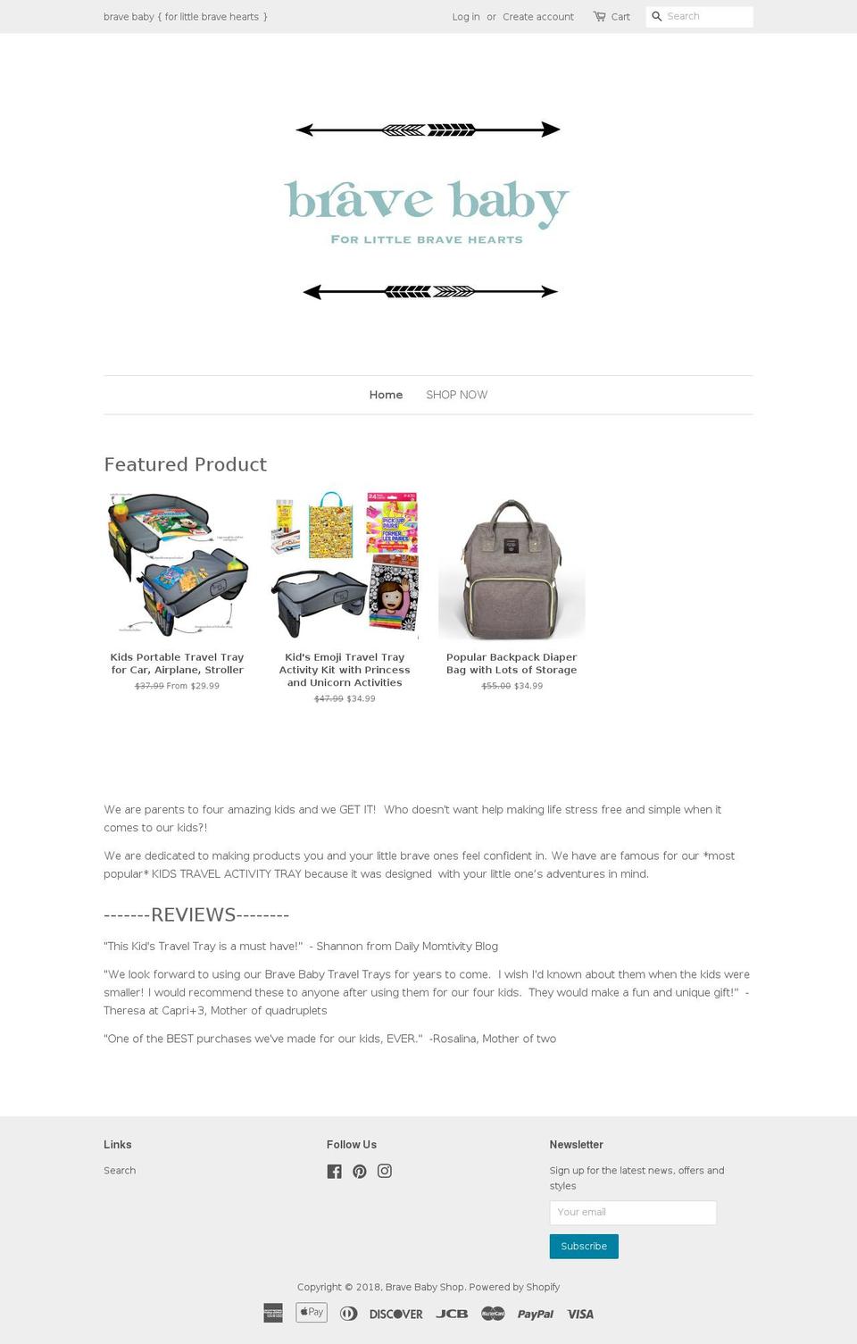 bravebabyshop.com — Shopify storefront screenshot