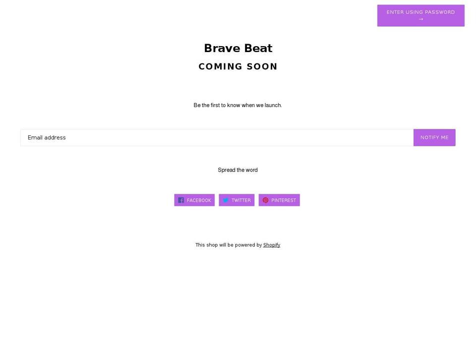 bravebeat.com shopify website screenshot