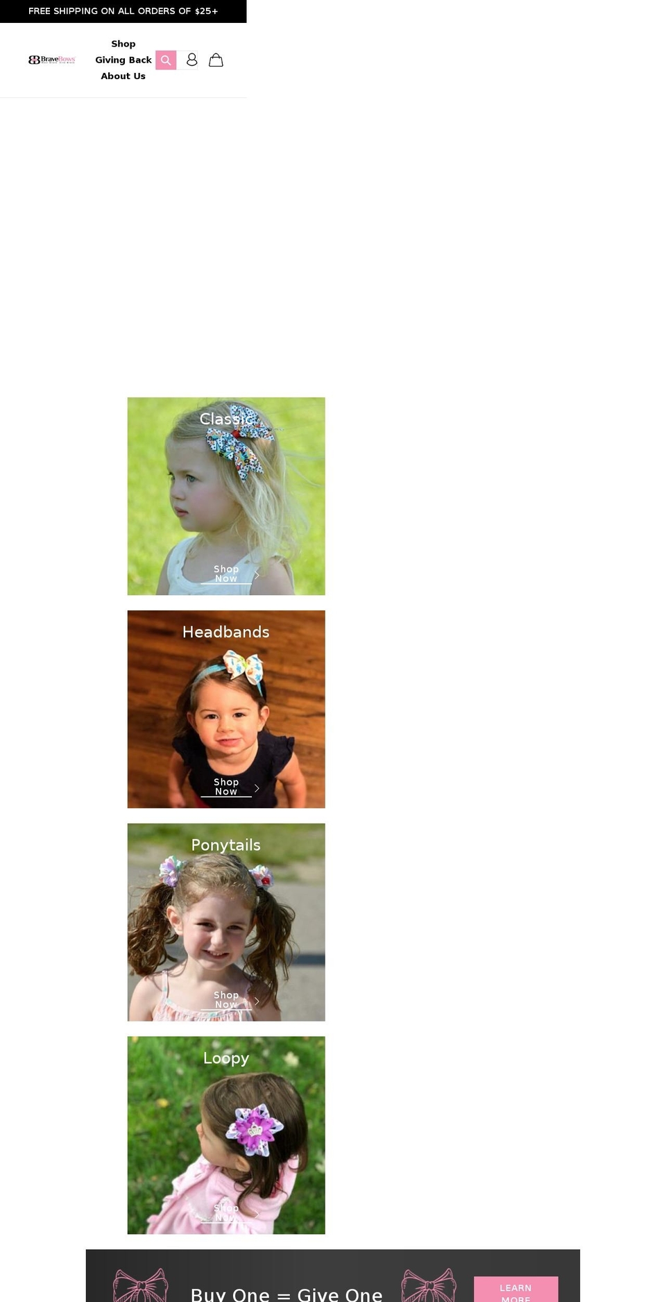 bravebows.com shopify website screenshot