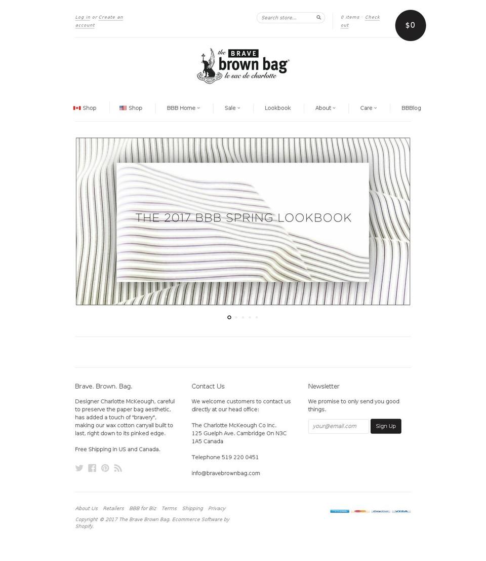 bravebrownbag.com shopify website screenshot