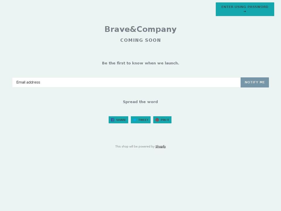 bravecompanyboutique.com — Shopify storefront screenshot
