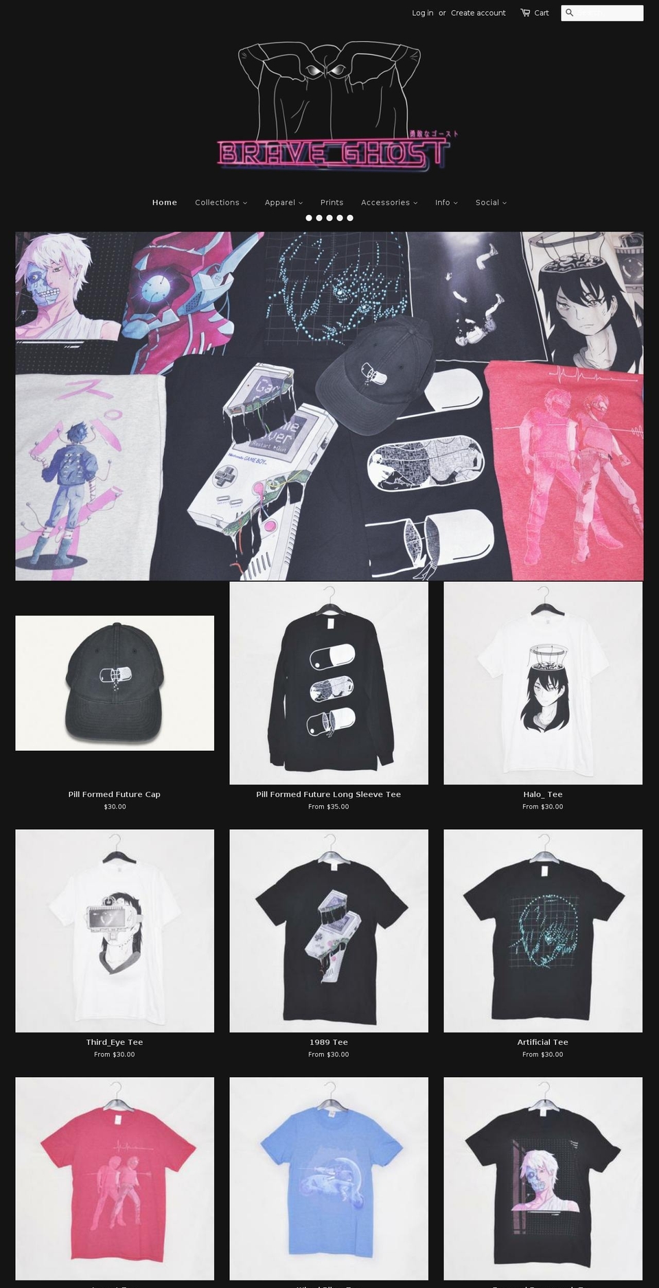 braveghost.com shopify website screenshot
