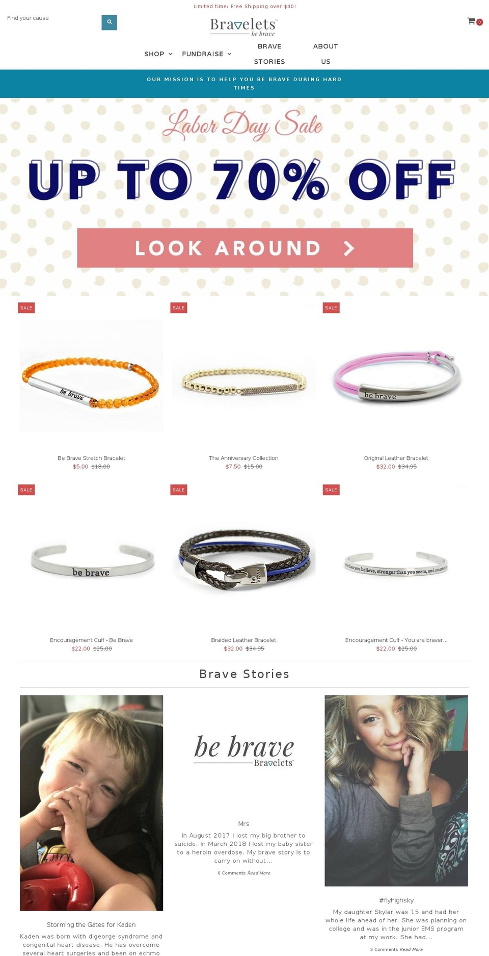SH - Cart \u0026 Banner Edit - SV 19 Mar 18 Shopify theme site example bravelet.com