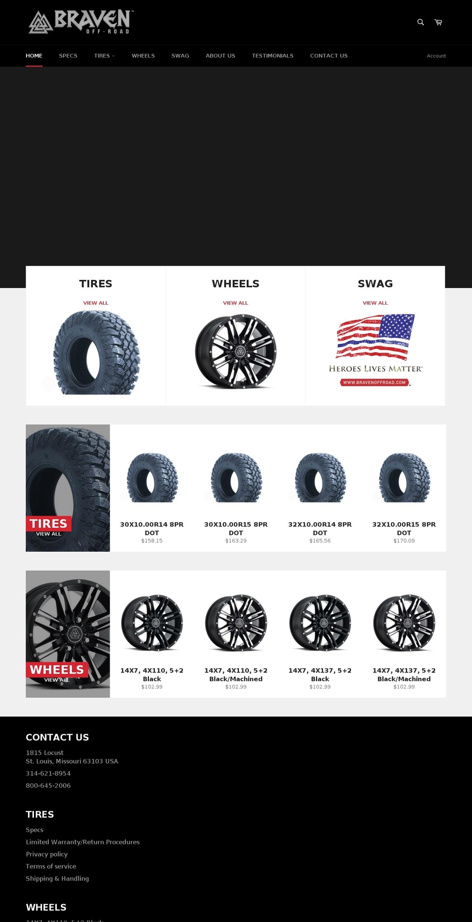 bravenoffroad.com shopify website screenshot
