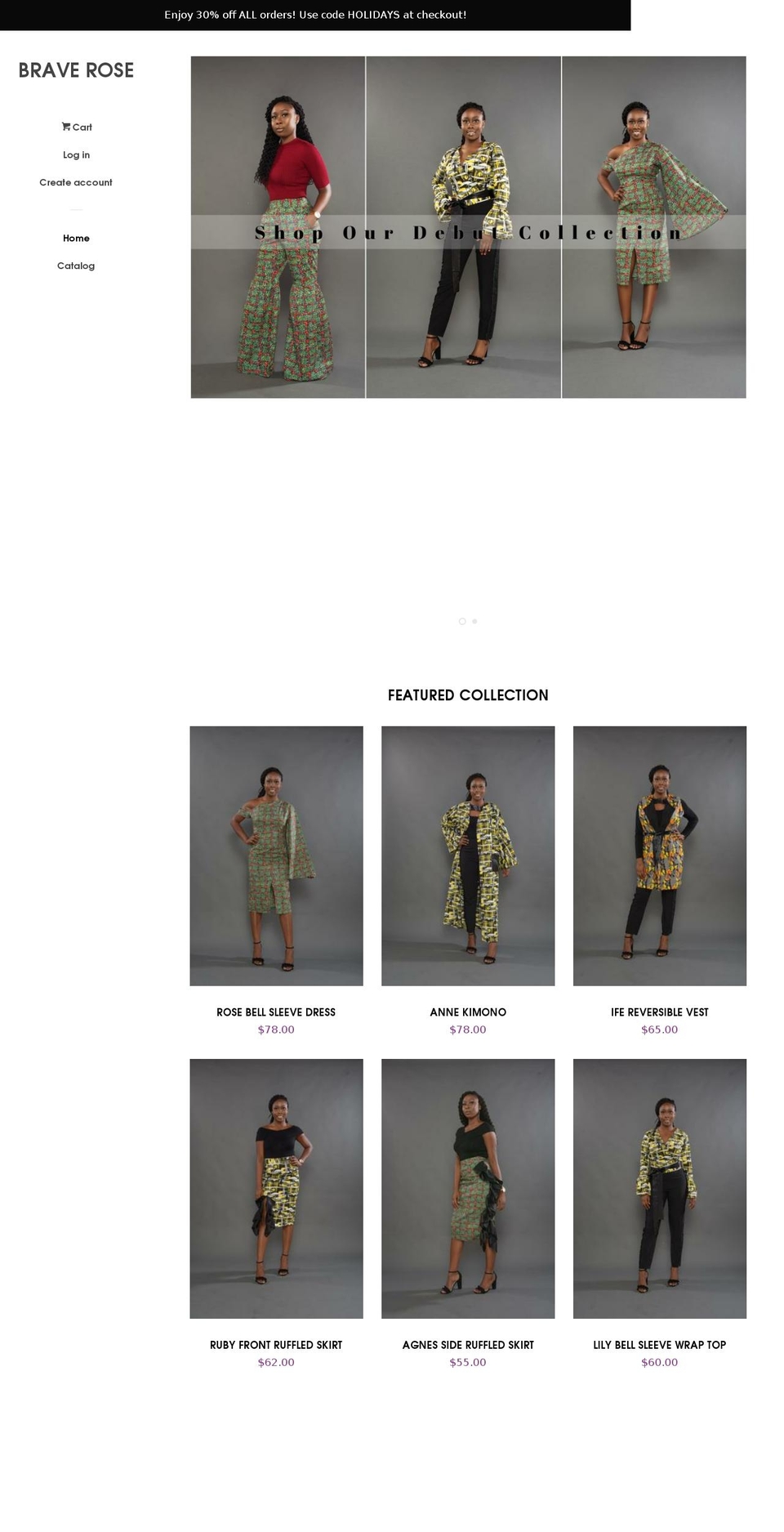 braverose.com — Shopify storefront screenshot