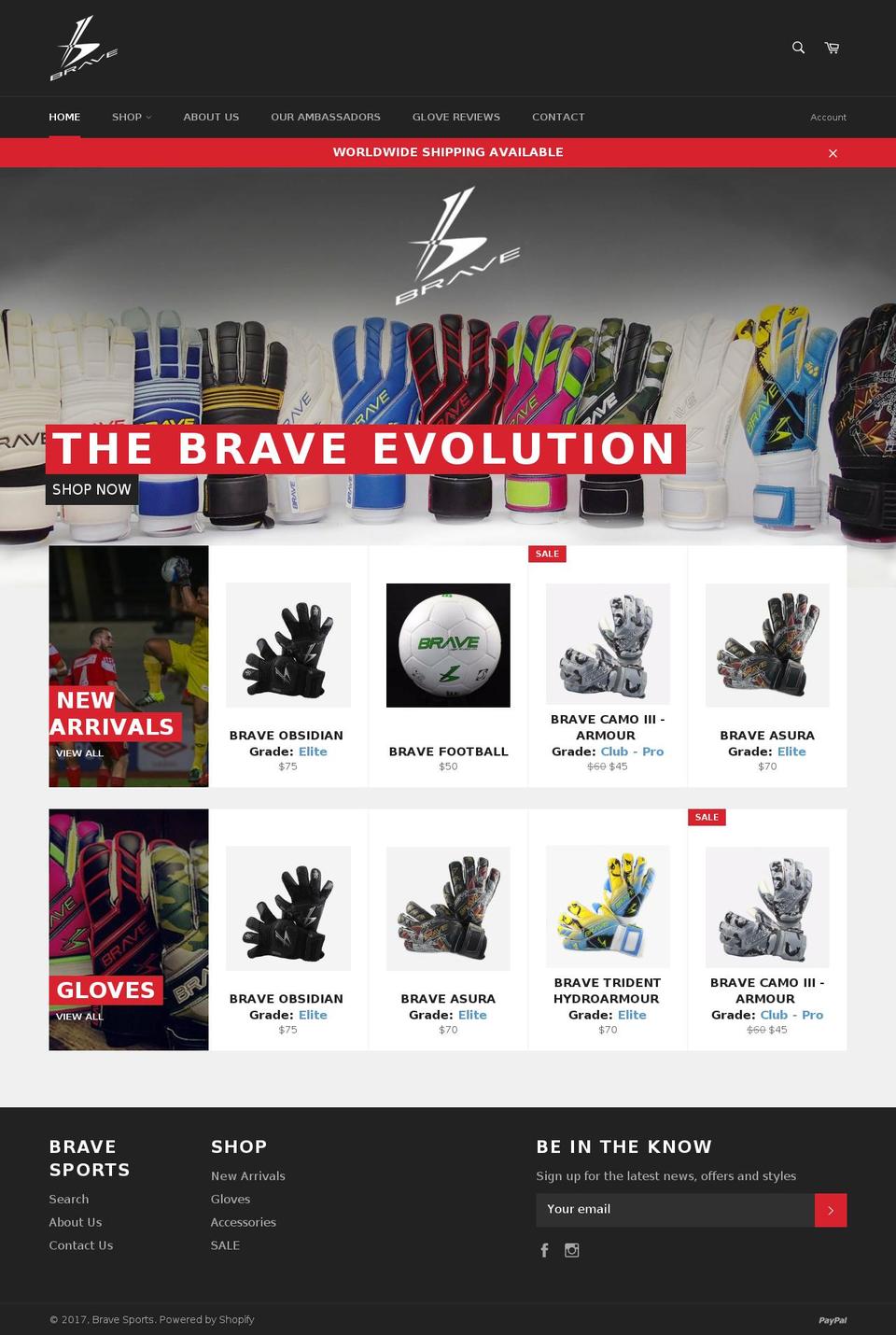 bravesg.com shopify website screenshot