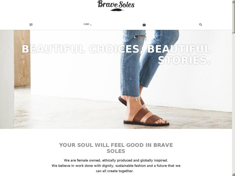 bravesoles.life shopify website screenshot