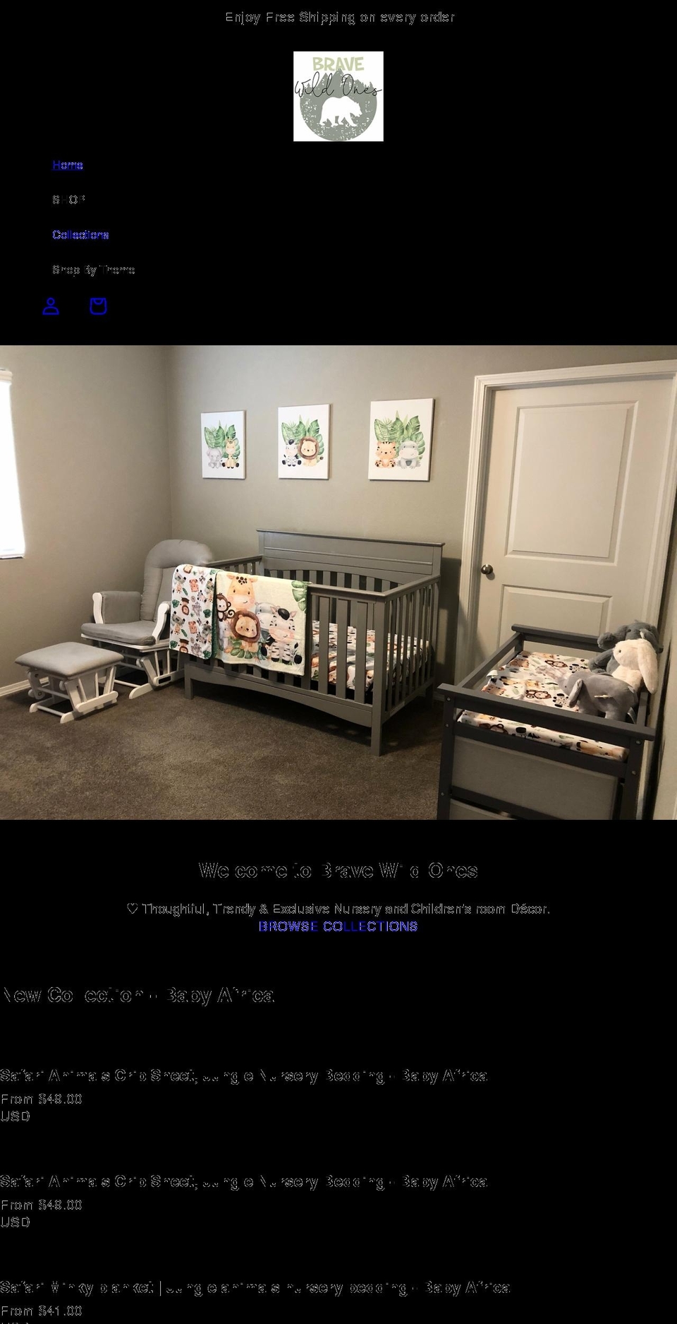 bravewildones.com shopify website screenshot