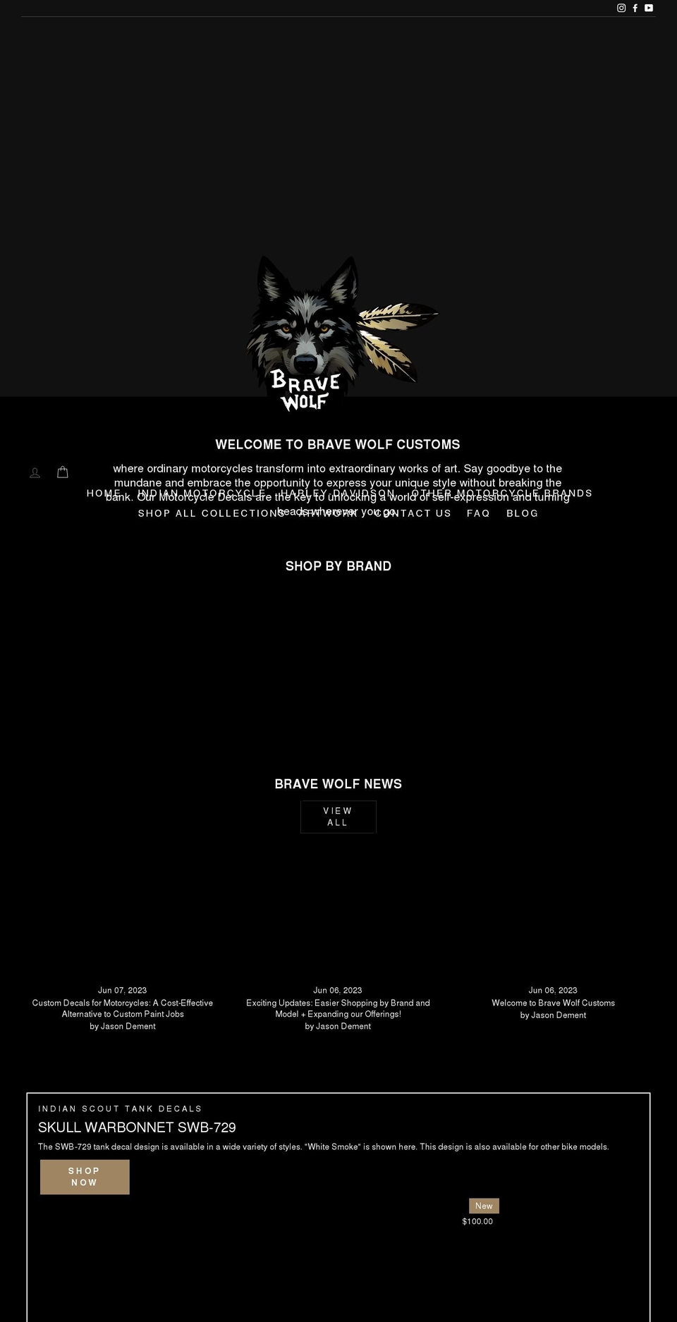 bravewolf.us shopify website screenshot