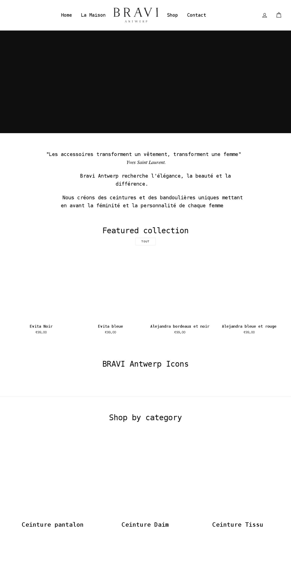 bravi-antwerp.com shopify website screenshot