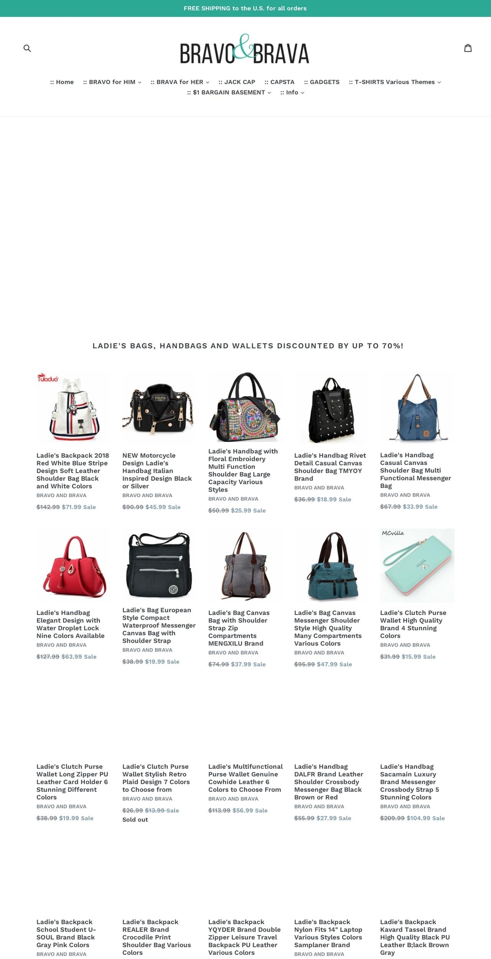 bravoandbrava.com shopify website screenshot