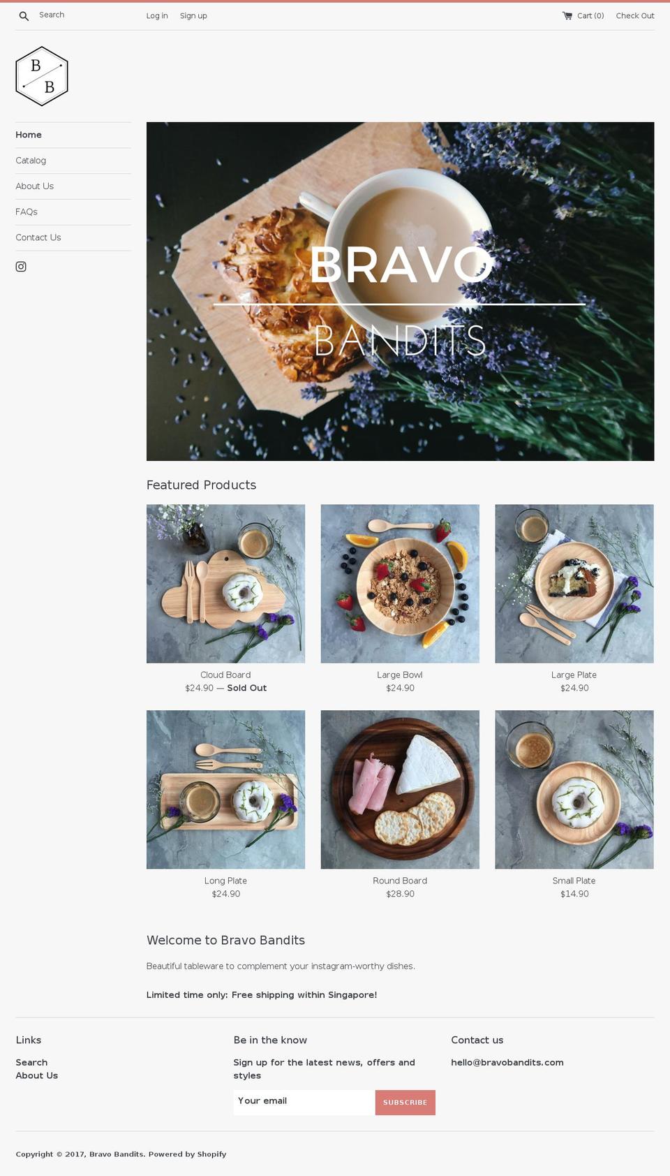 bravobandits.com shopify website screenshot
