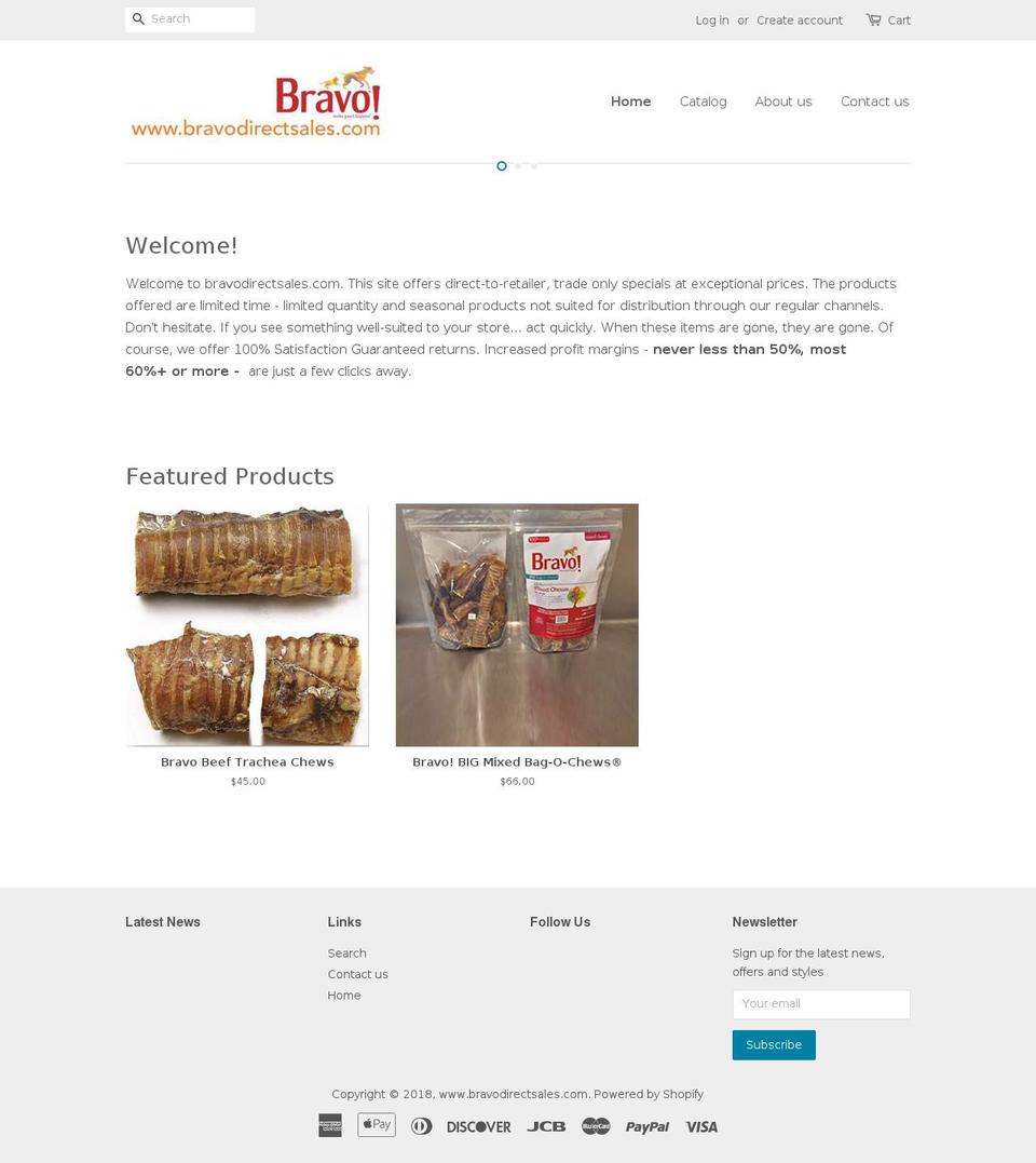 bravodirectsales.com — Shopify storefront screenshot