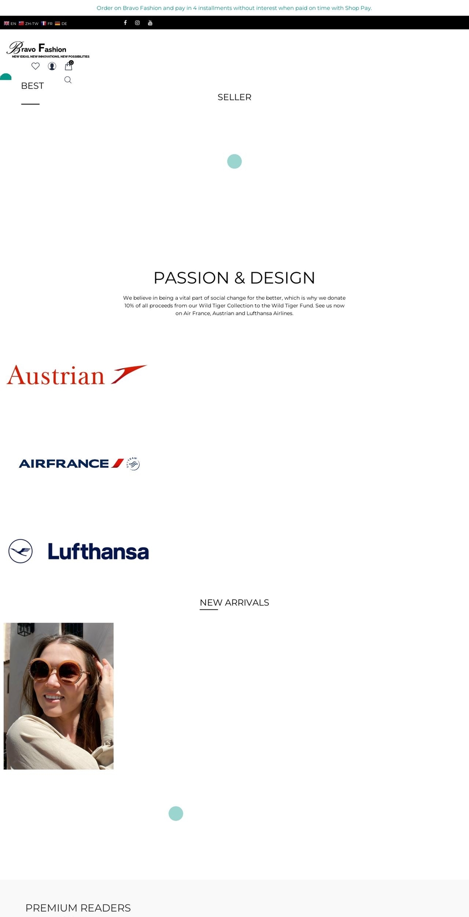 bravofashion.net shopify website screenshot