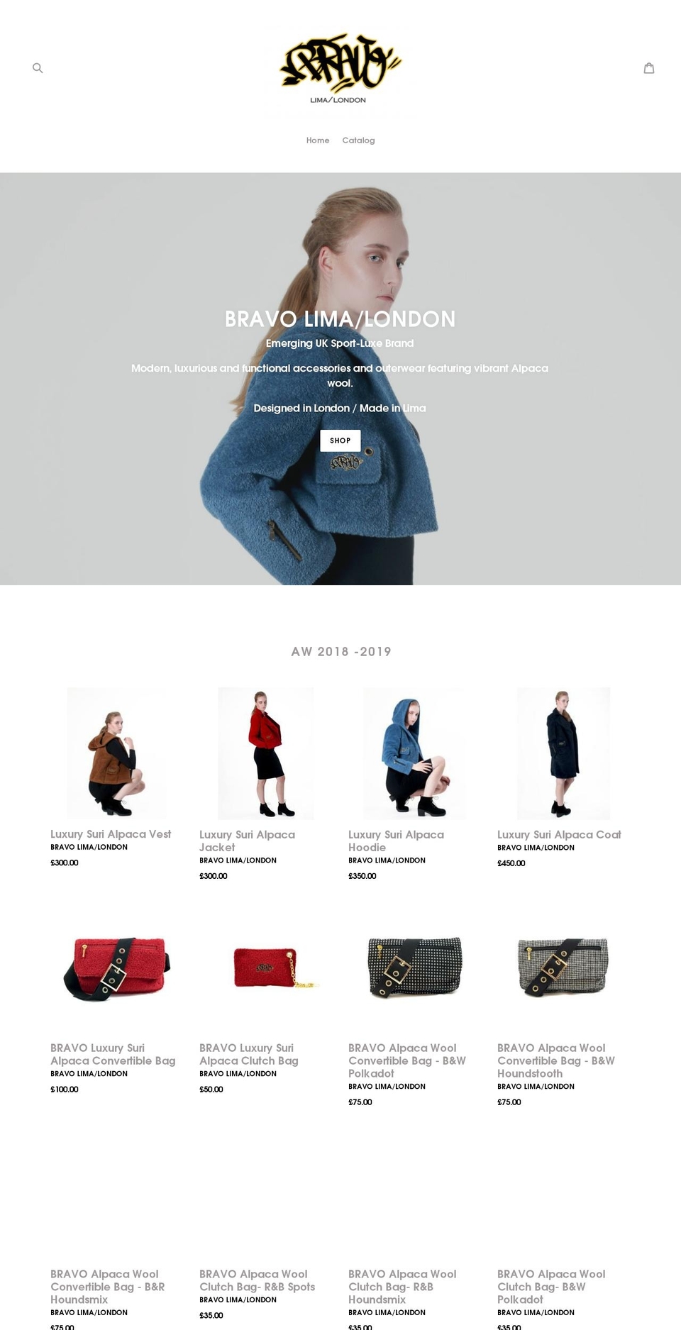 bravolimalondon.com — Shopify storefront screenshot