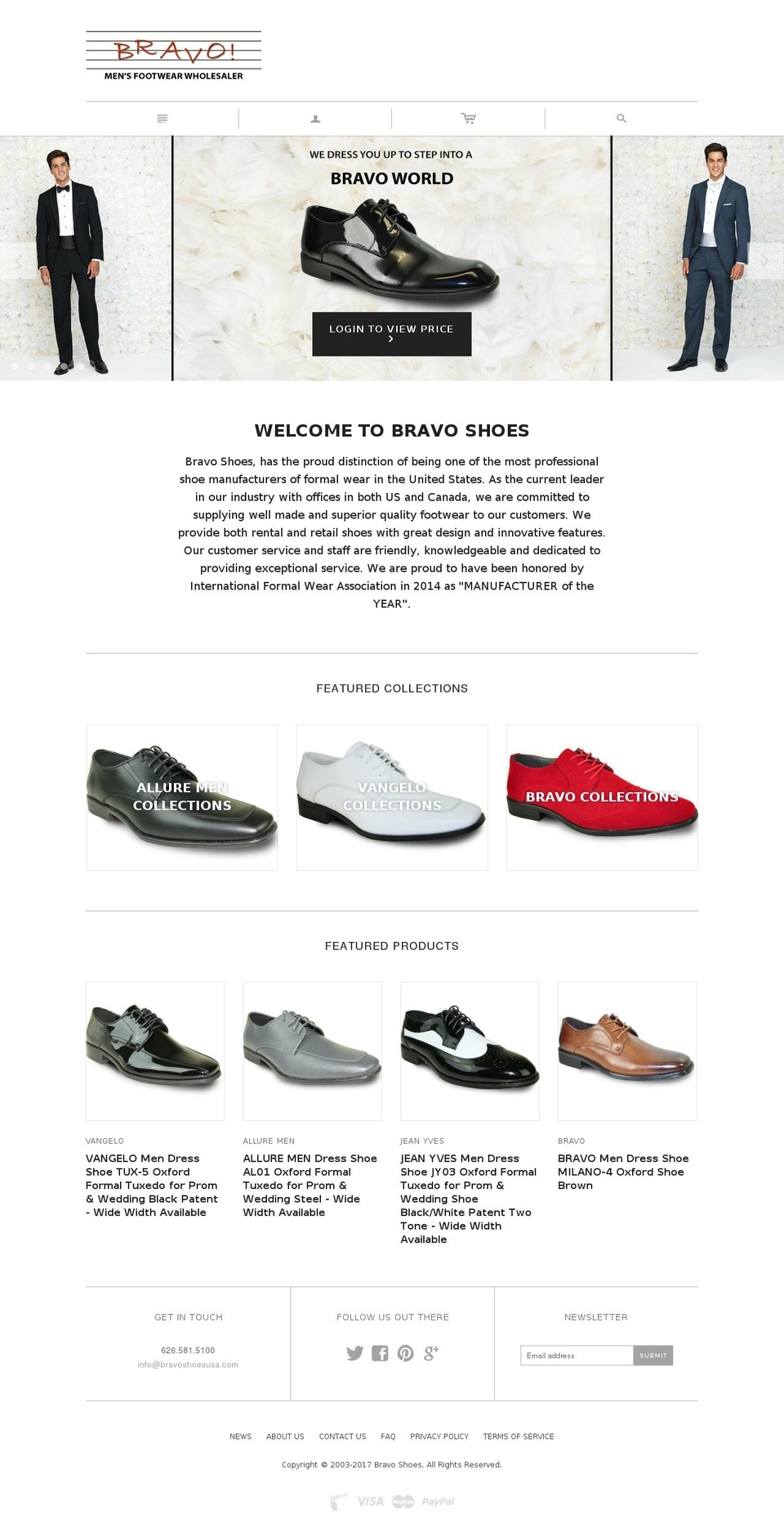 bravoshoe.com shopify website screenshot
