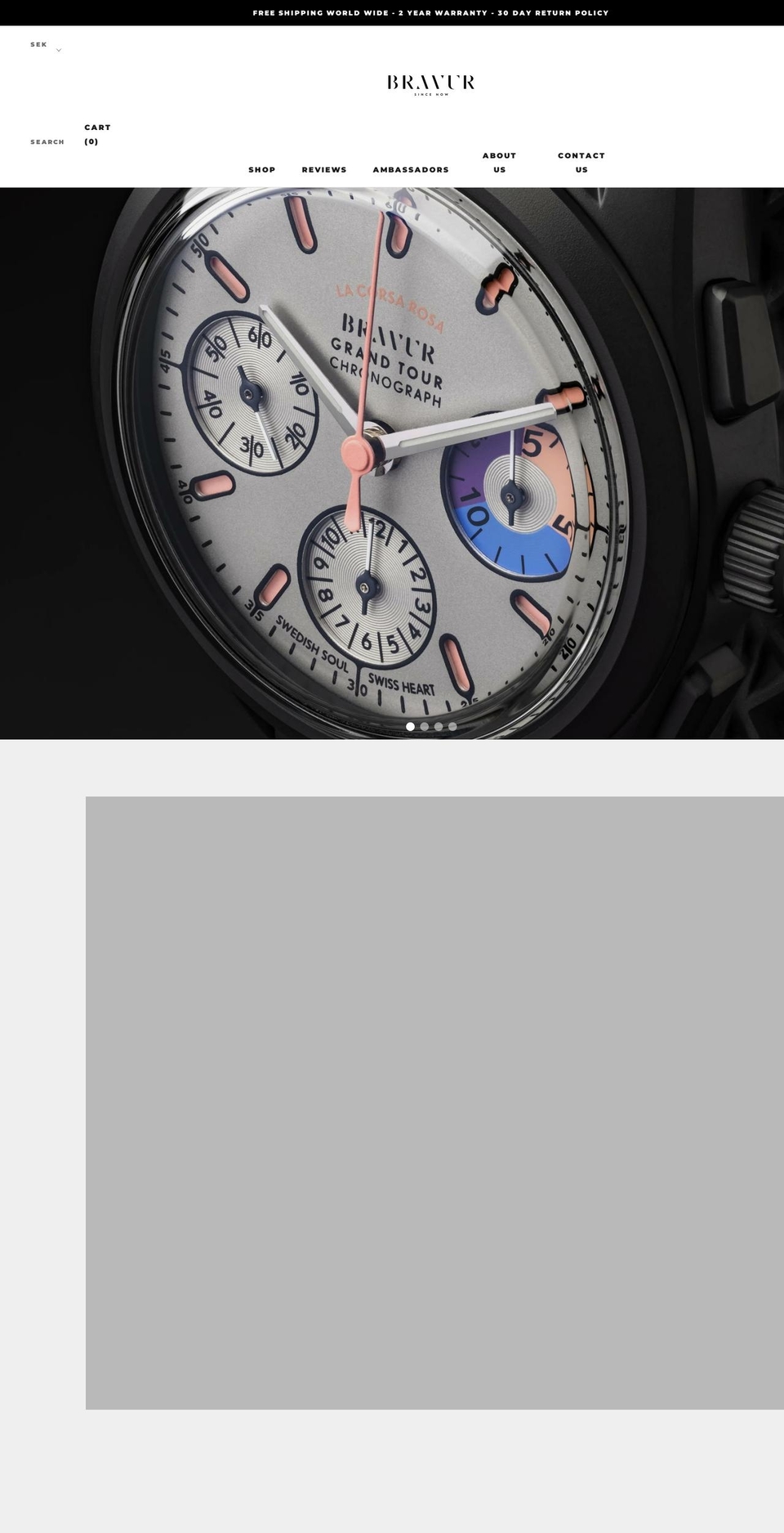 bravurwatches.se shopify website screenshot