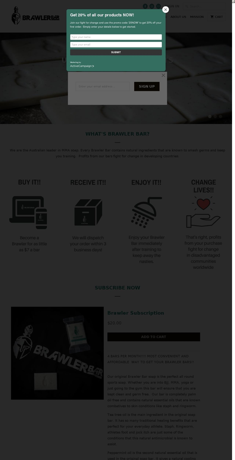 brawlerbar.com — Shopify storefront screenshot