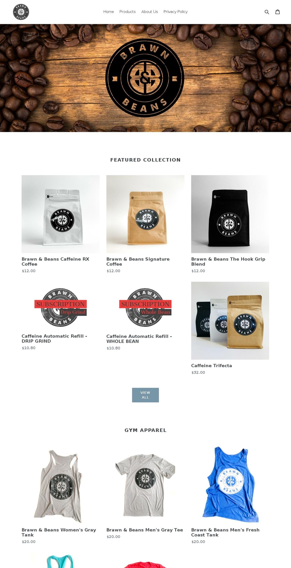 brawnandbeans.com — Shopify storefront screenshot