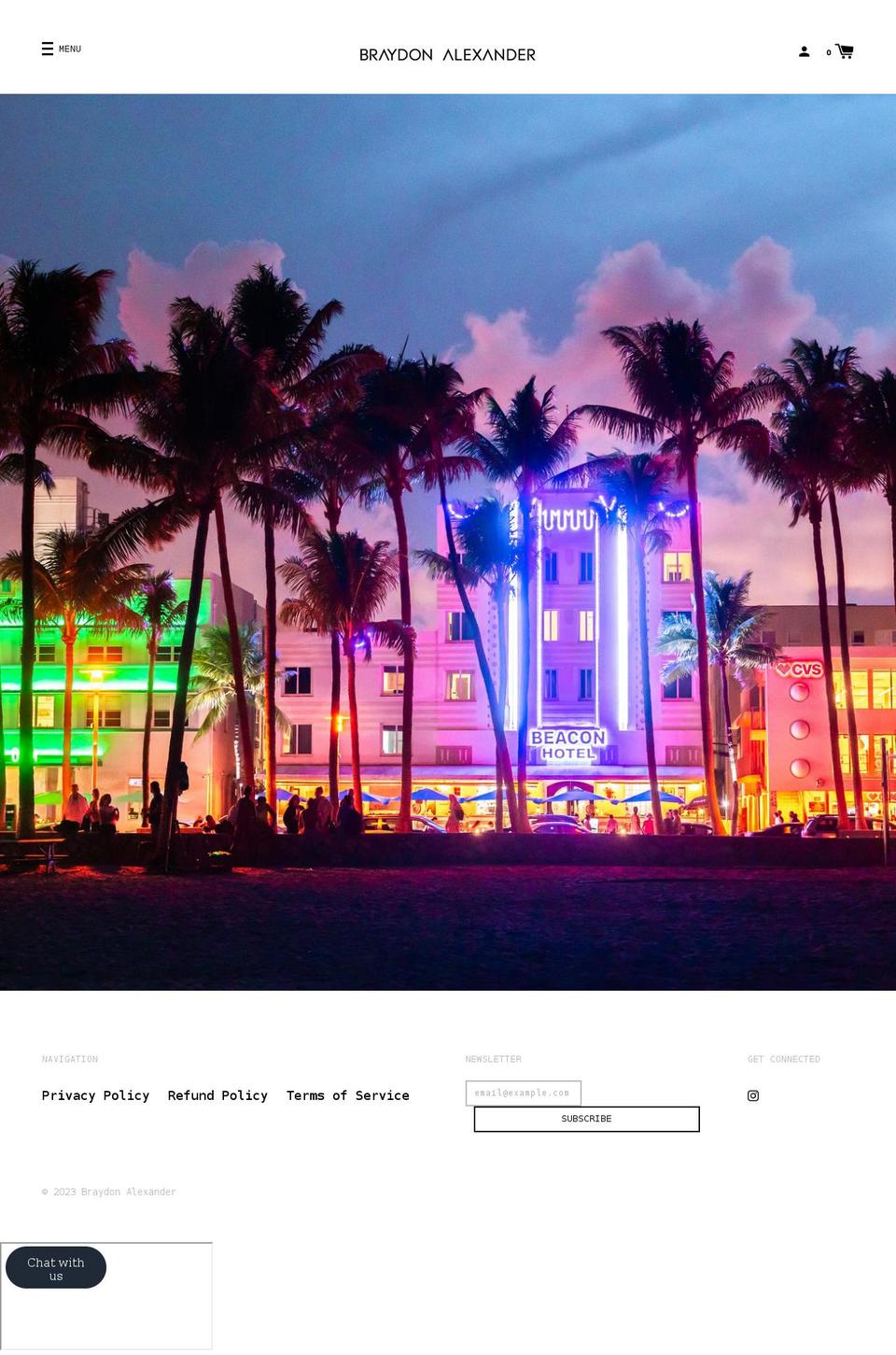 braydonalexanderdc.com shopify website screenshot