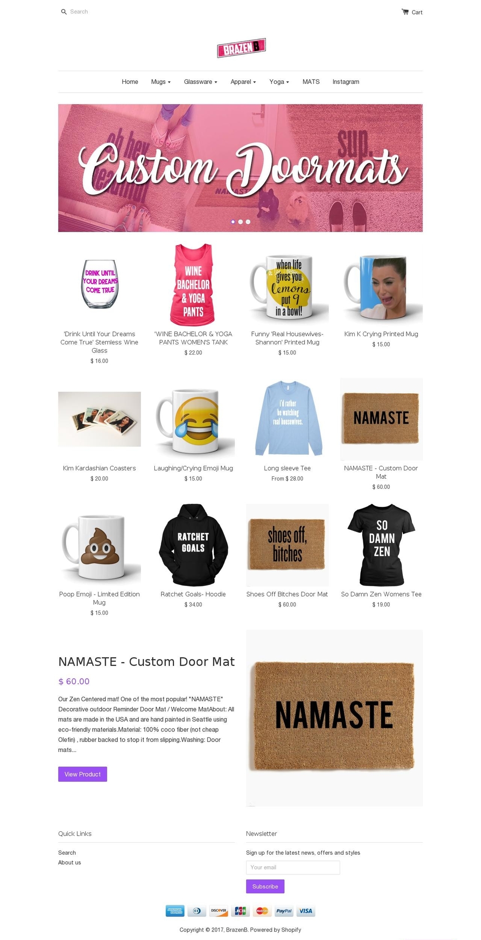brazenb.com shopify website screenshot