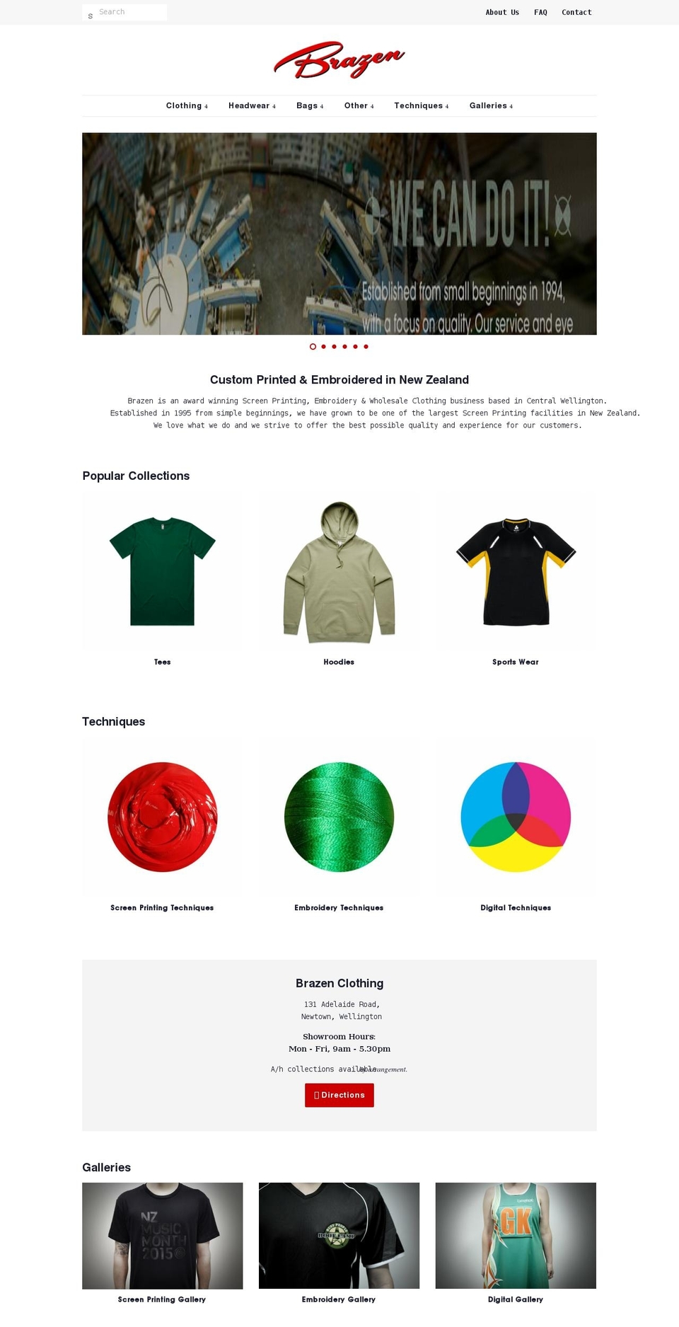 brazenclothing.co.nz shopify website screenshot