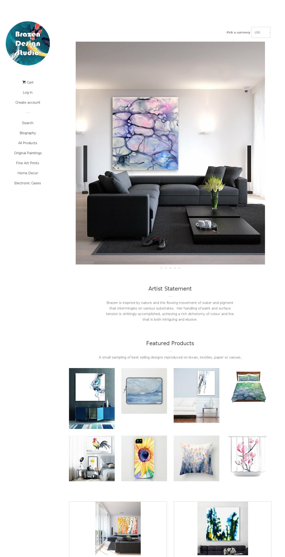 brazendesignstudio.net shopify website screenshot