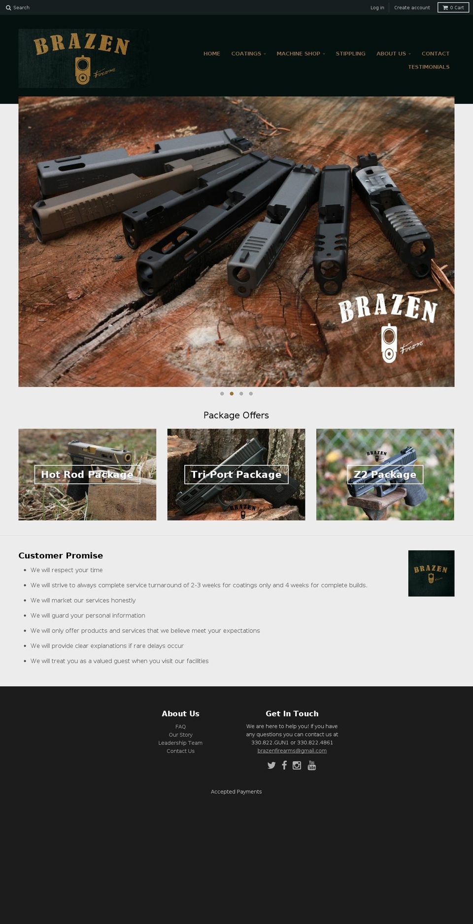 Refresh Shopify theme site example brazenfirearms.com
